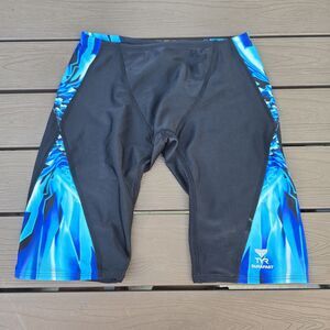 TYR Men's Nylon Star Gaze Blue/ Black Swim Jammer Sz 32 New Sample
